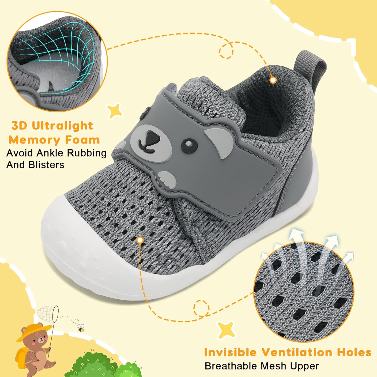 Thumbnail 4 de JOINFREE Baby Walking Wide Shoes: Lightweight, Breathable First Walkers
