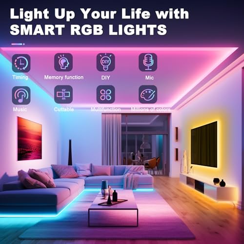 Thumbnail 1 de Realky Striscia LED 20M RGB: luce multicolore sincronizzata, controllo Bluetooth e musica per casa, feste e gaming