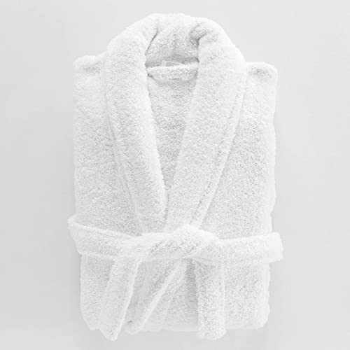 Douceur d’Intérieur Tendresse, peignoir blanc en coton éponge 500 g/m²