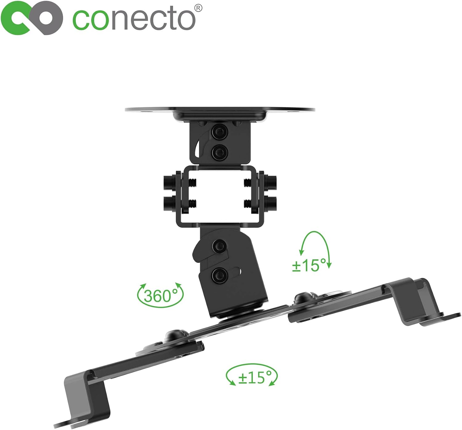 Thumbnail 2 de Supporto da soffitto per proiettori Conecto, inclinabile fino a ±15° e orientabile/ruotabile 360°, distanza 15 cm, nero
