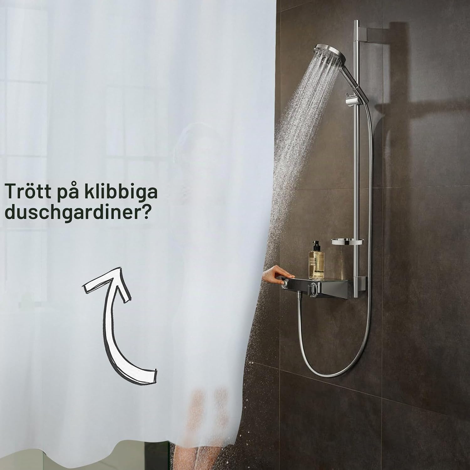 Detalle 2 de FY&XZH magnetiska duschdraperivikter, svarta med silikonöverdrag, 10 par