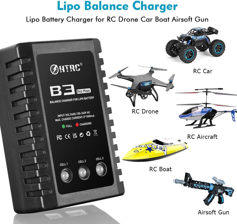 Detalle de Haisito B3 Promax Chargeur LiPo 2S/3S – Chargeur rapide pour RC et drones