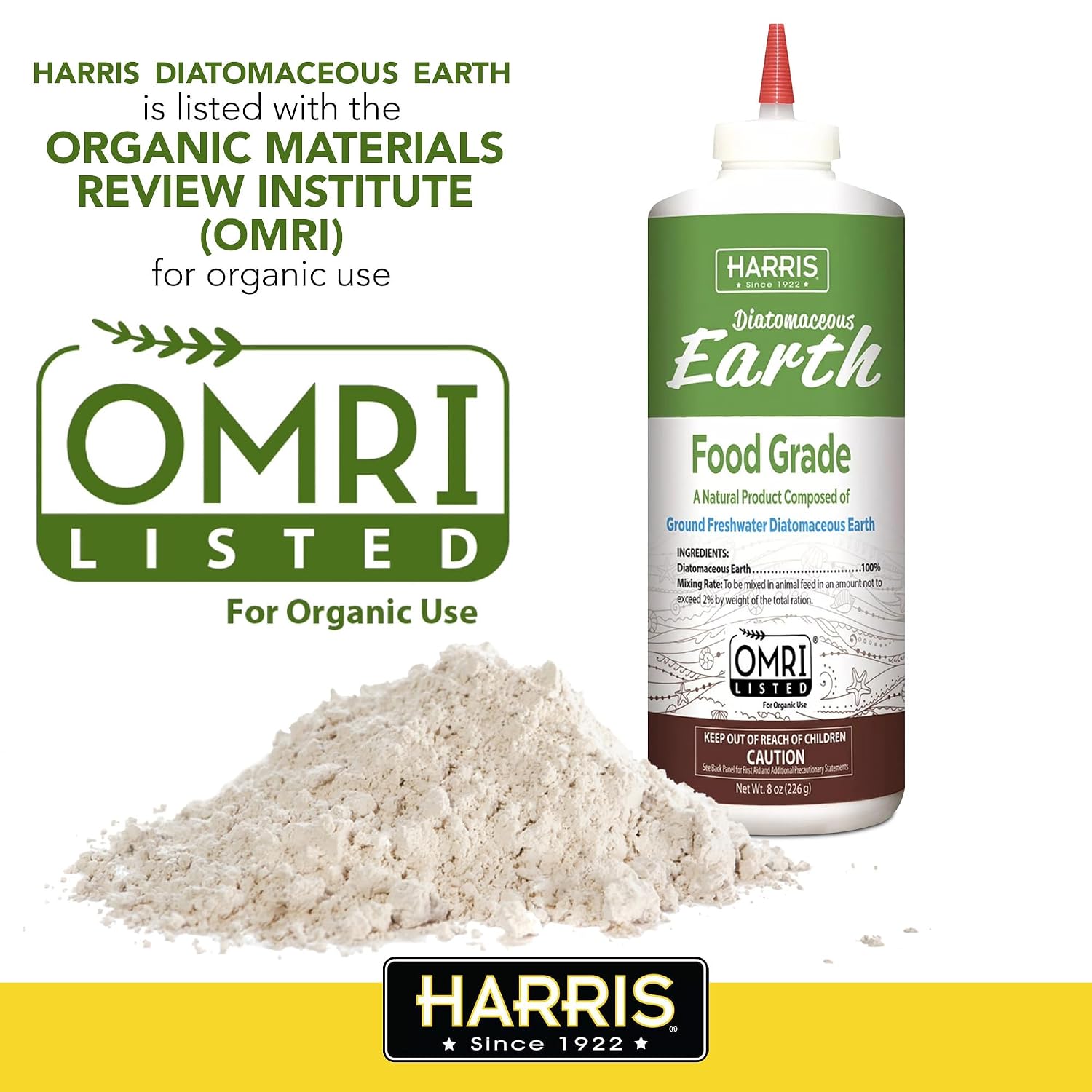 Detalle de HARRIS 食品グレード珪藻土 散布用パッファー先端付き 226g