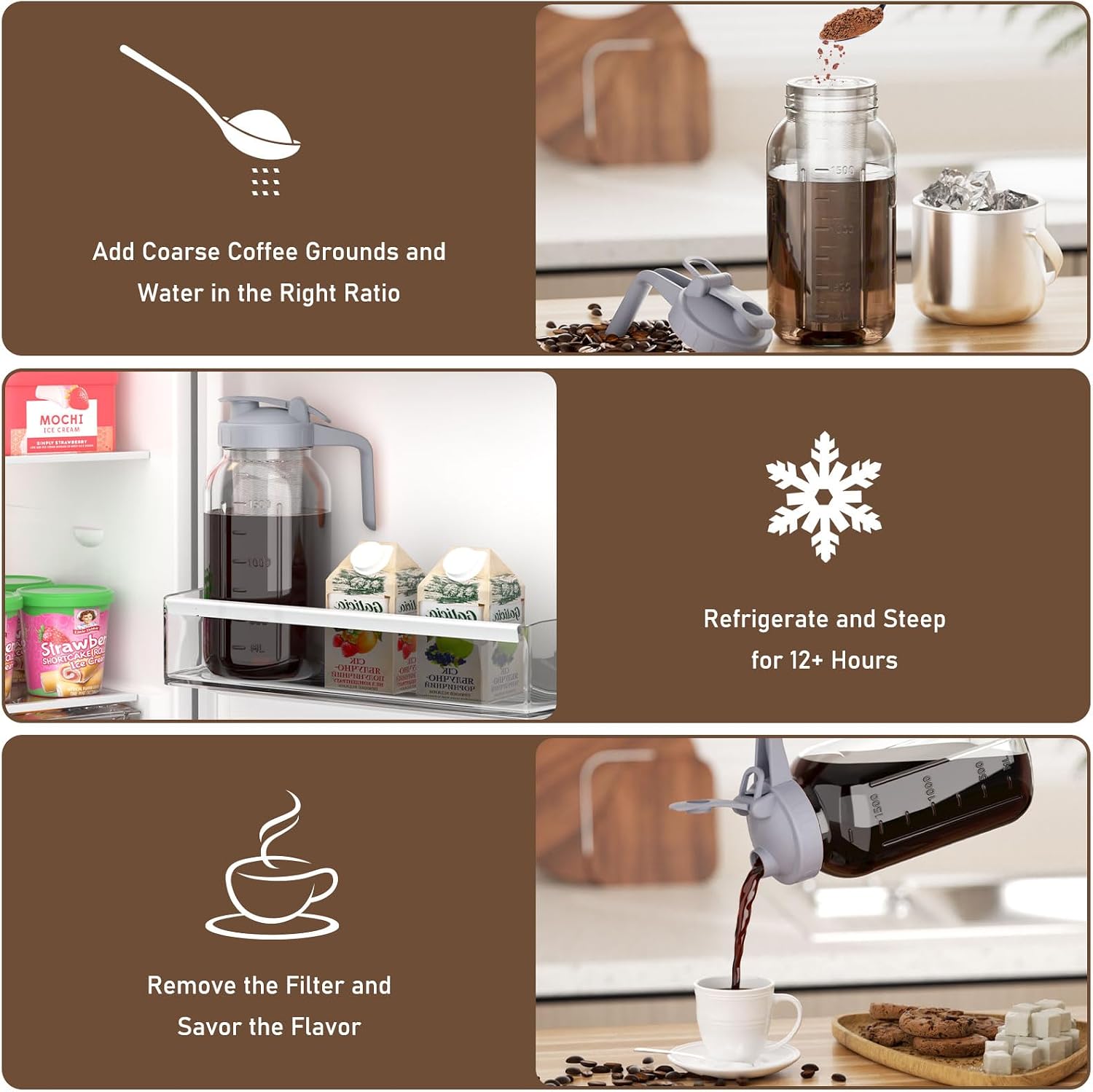 Detalle 2 de Cold Brew Coffee Maker Jar 64oz