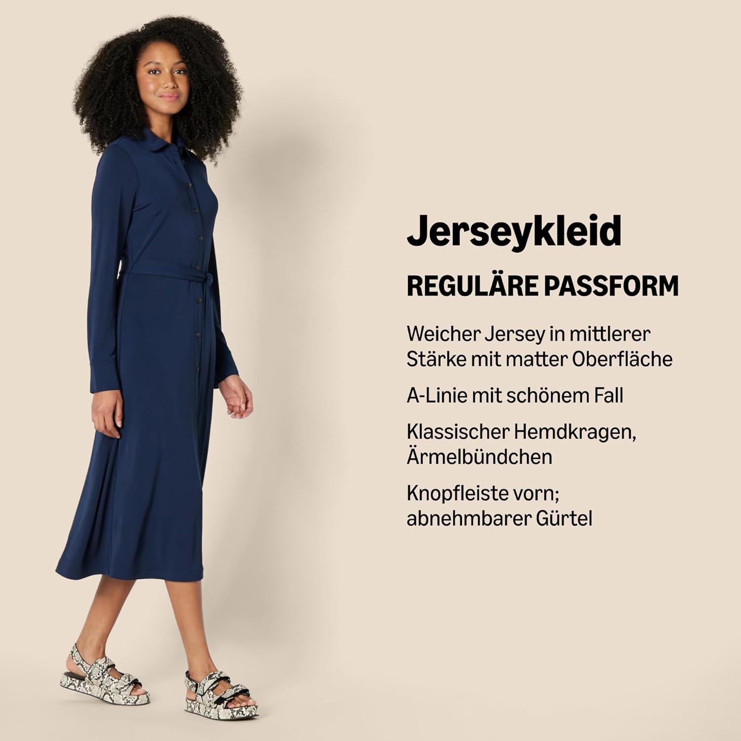 Thumbnail 1 de Amazon Essentials Damen mittellanges Kleid aus mattem Jersey mit normaler Passform