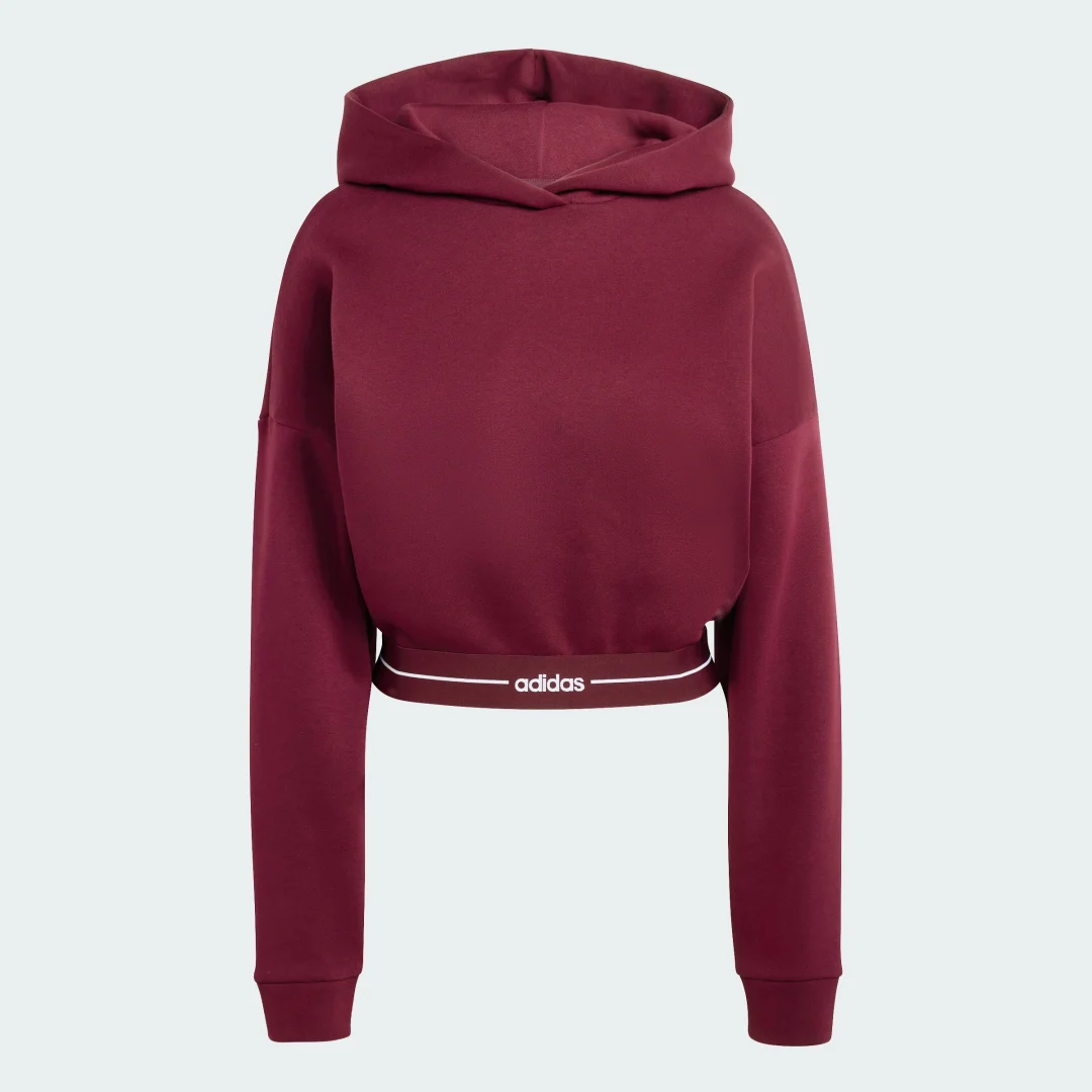 Detalle 2 de Sudadera corta con capucha Hyperglam de Adidas – Burgundy