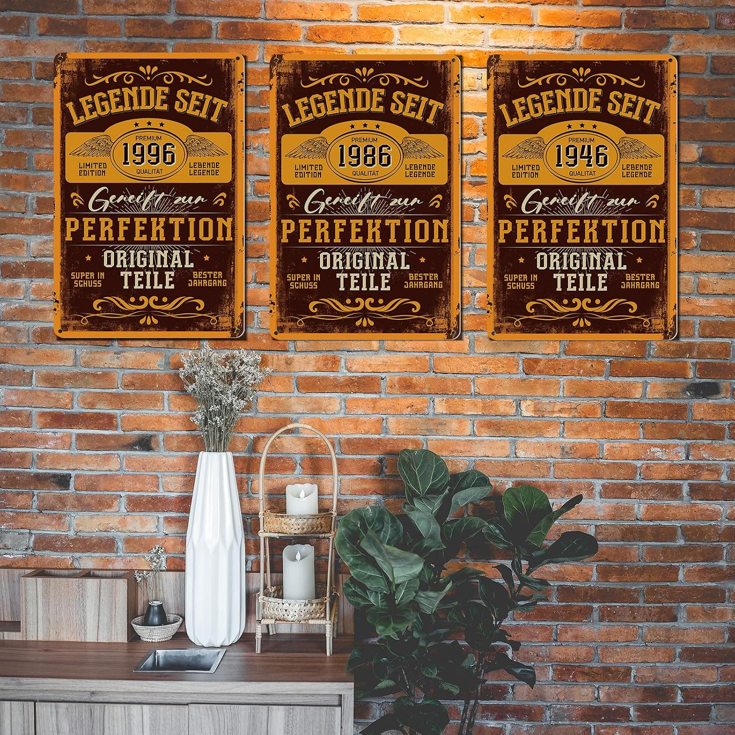 Detalle de Blechschild Schild 80 Geburtstag – Retro Metallschild „LEGENDEN SEIT 1946“ 20x30 cm