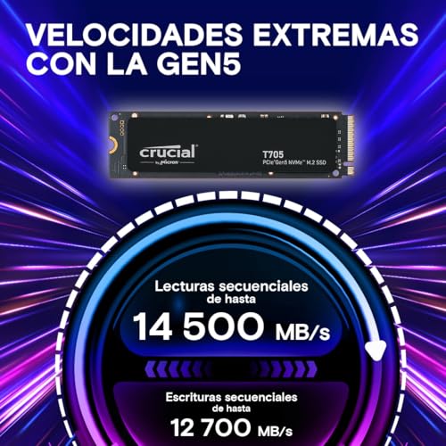 Thumbnail 1 de Crucial T705 SSD 2TB M.2 Interno Gaming - 14.500MB/s 🚀