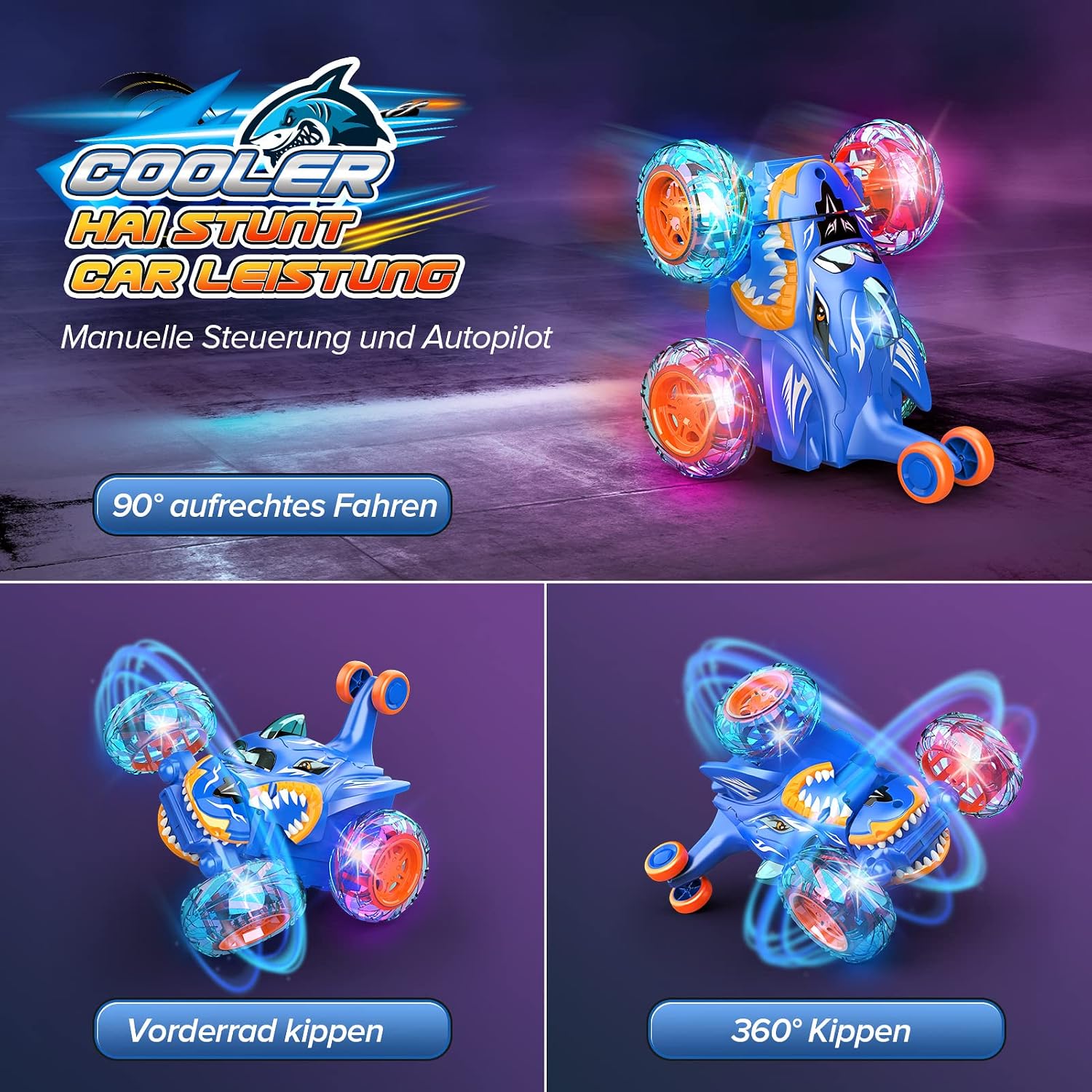 Thumbnail 1 de Dislocati RC Stunt Auto – 360°-Drehung, LED-Lichtshow und 2,4-GHz Multiplayer