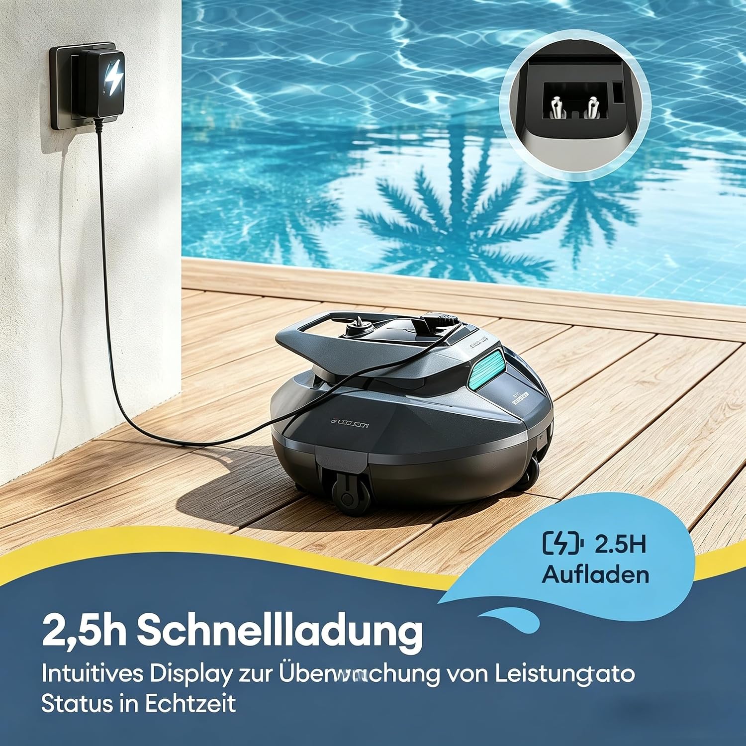 Thumbnail 6 de Pooleco 10s Poolroboter (2026 Upgrade) – kabellose Reinigung mit 3 Motoren