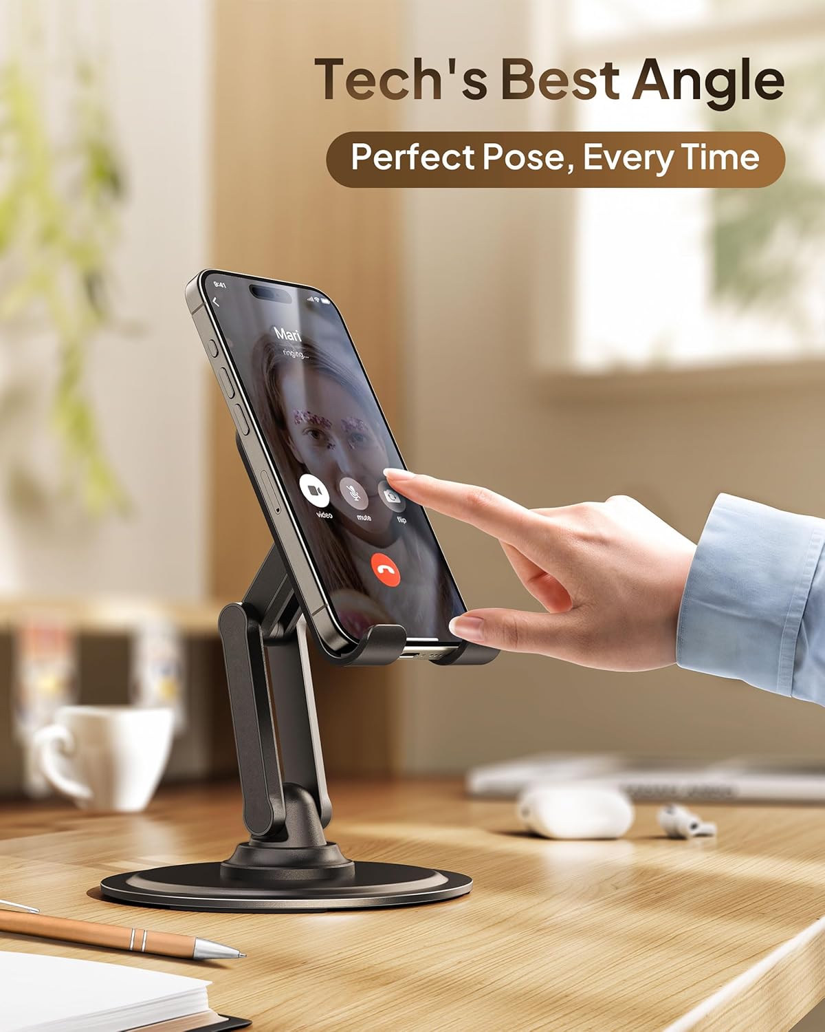 Thumbnail 6 de COOPER 360° Stand: Rotating Desk Phone Stand in Piano Black