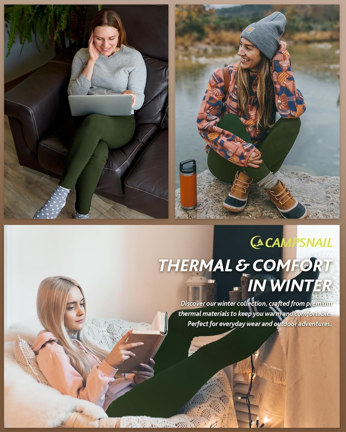 Thumbnail 1 de CAMPSNAIL Fleece Lined Leggings 5.3 in Waistband 🩳