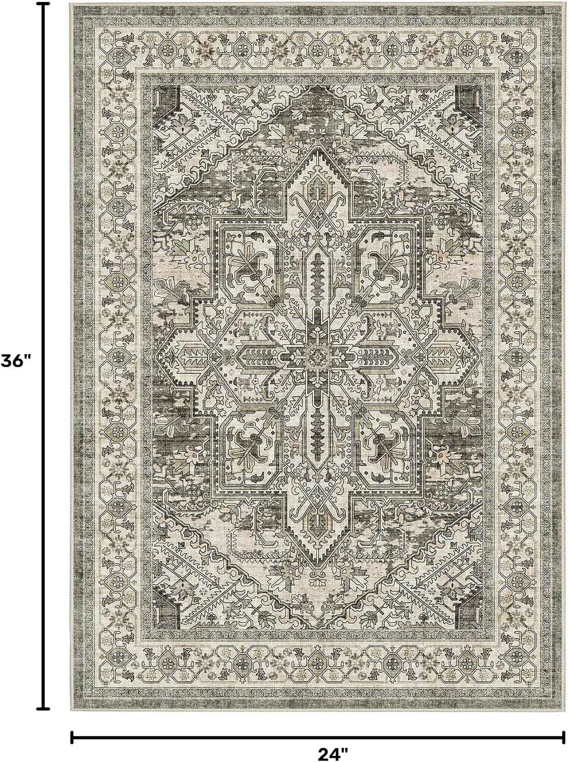 Detalle 2 de WITSHOCK 3x16 Runner Rug 36" x 192" for Hallway