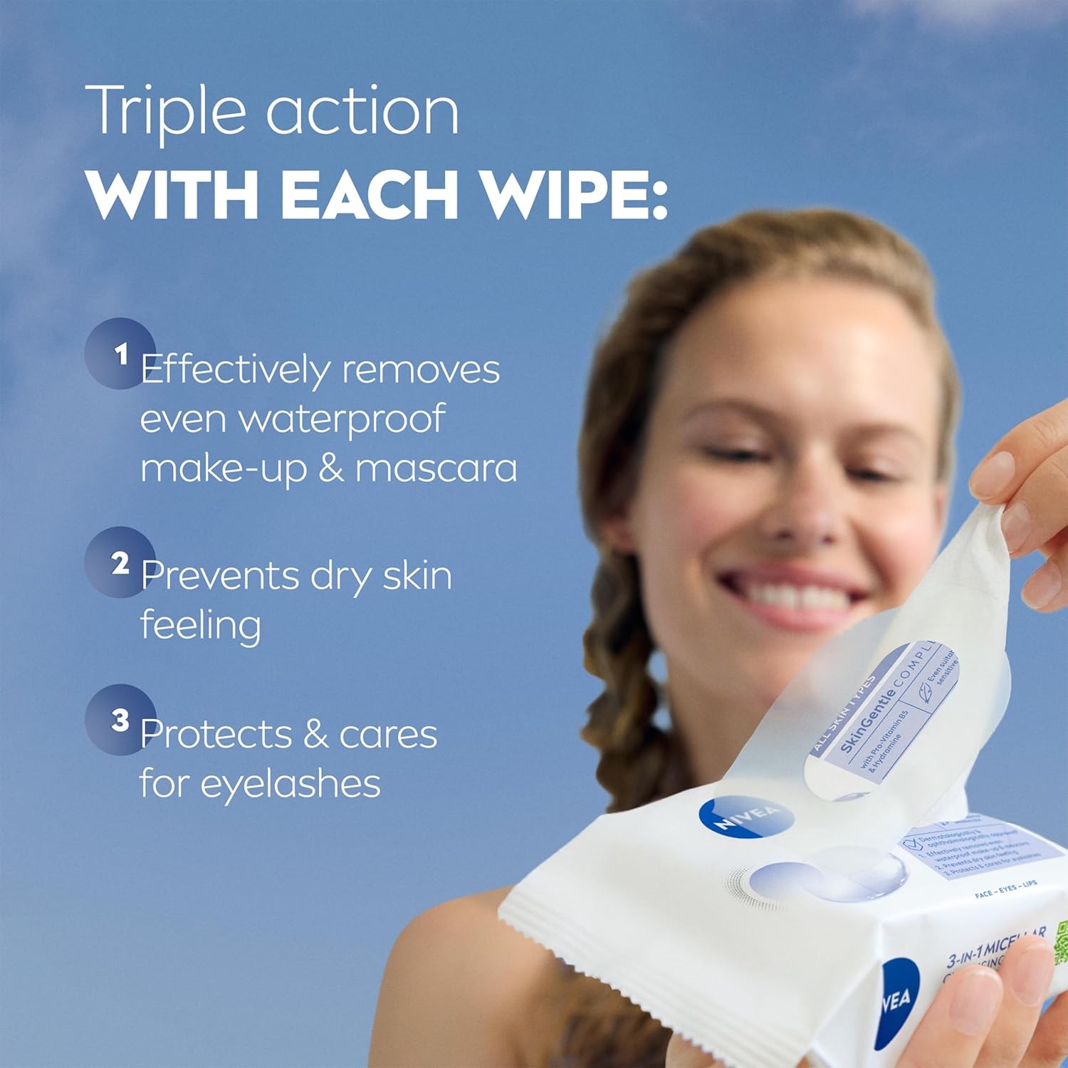 NIVEA 3in1 Refreshing Cleansing Wipes for Normal & Combination Skin (25 Sheets) – Pack of 6