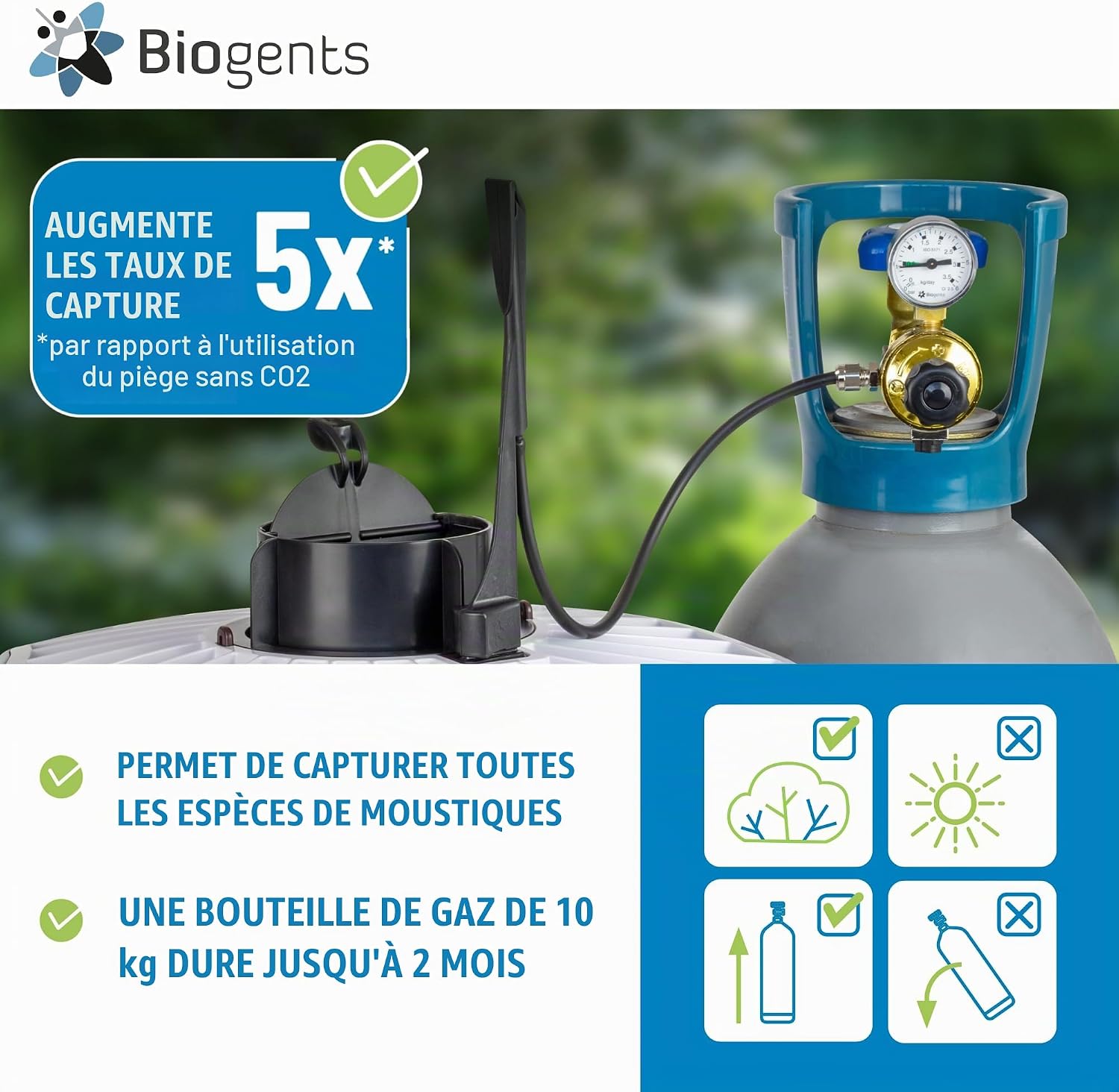Detalle de BIOGENTS BG-Booster CO2-set voor de BG-Mosquitaire muggenval