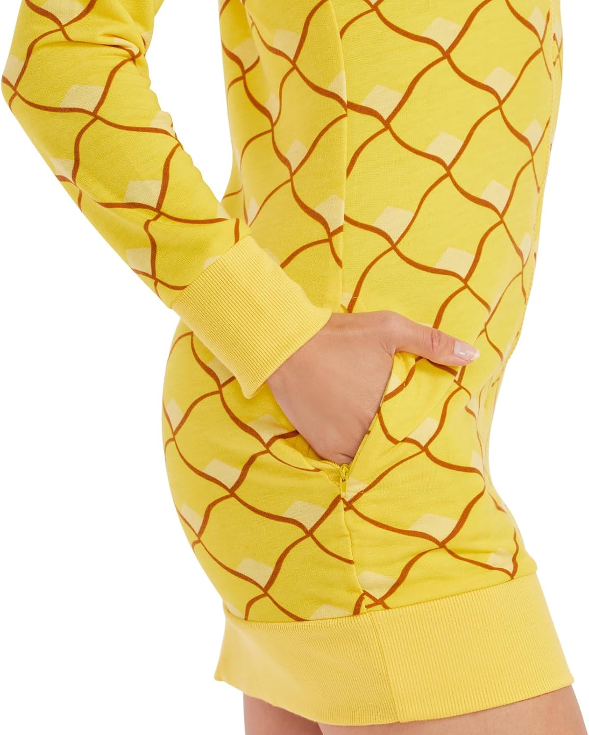 Detalle de Tipsy Elves Women's Pumpkin Halloween Costume Dress with Stem Hood and Pockets