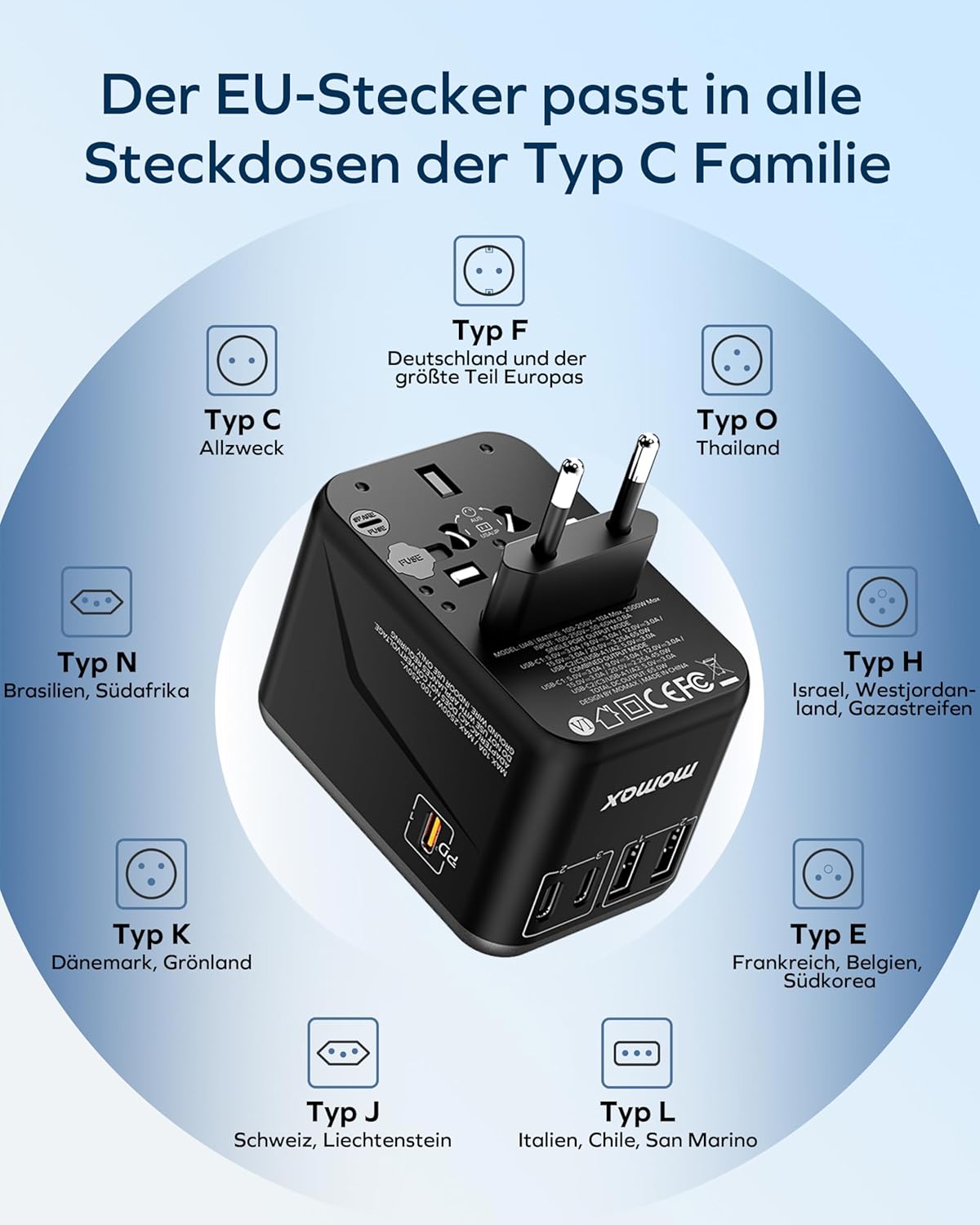 Thumbnail 5 de MOMAX Global 70W Reiseadapter