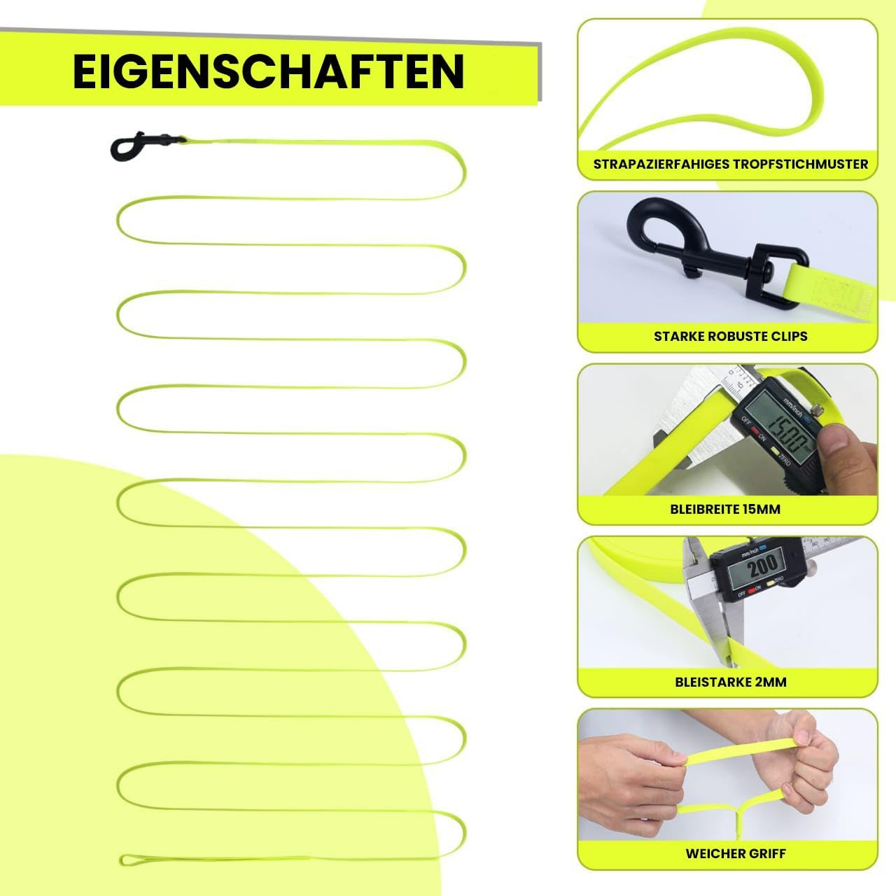 Thumbnail 6 de Loutep Biothane Schleppleine für Hunde – lange Trainingsleine (3 m bis 20 m)