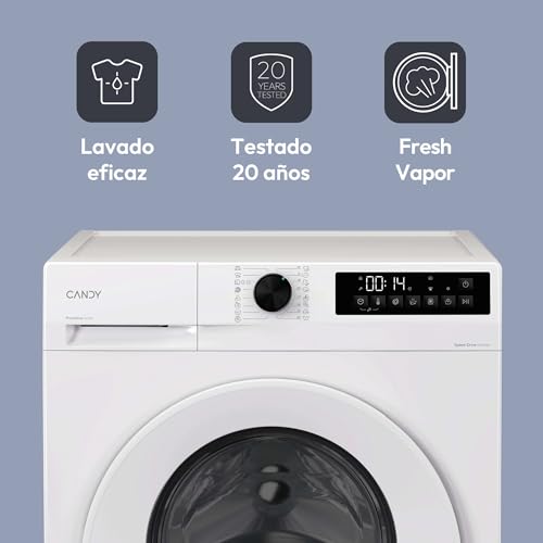 Detalle de Candy Pro Wash&Dry 300 GWD 4968-S: lavasecadora 9 kg/6 kg, 1400 RPM, vapor y pantalla táctil