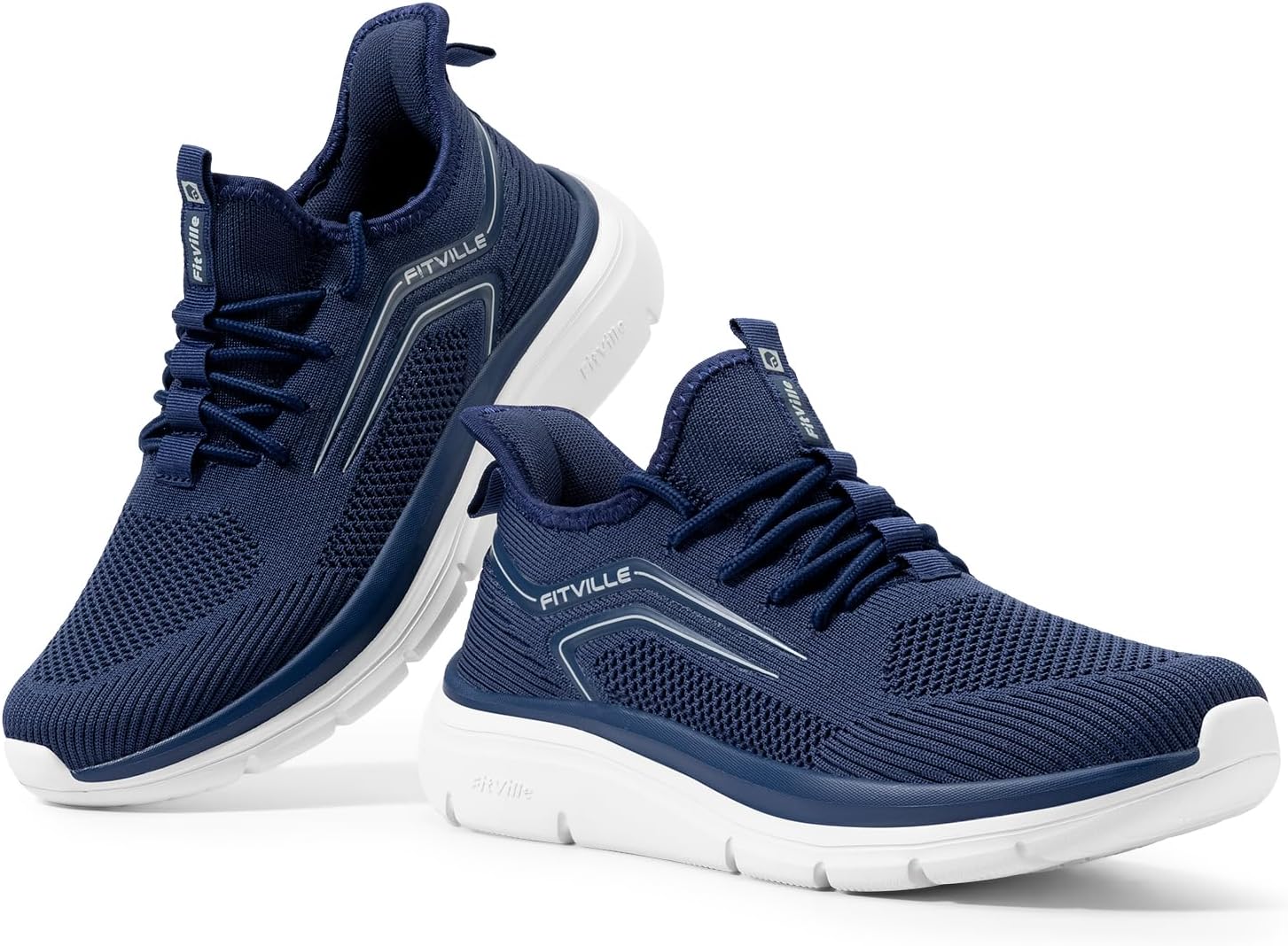Thumbnail 6 de FitVille Extra Wide Fit Trainers for Men – Slip-On Arch Support Road Running Shoes