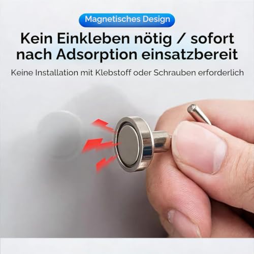 Detalle de SZAXCCOM 20 Stück Magnethaken Klein 20 mm – Extra Stark Neodym Haken für Kühlschrank, Schrank, Büro und Haushalt