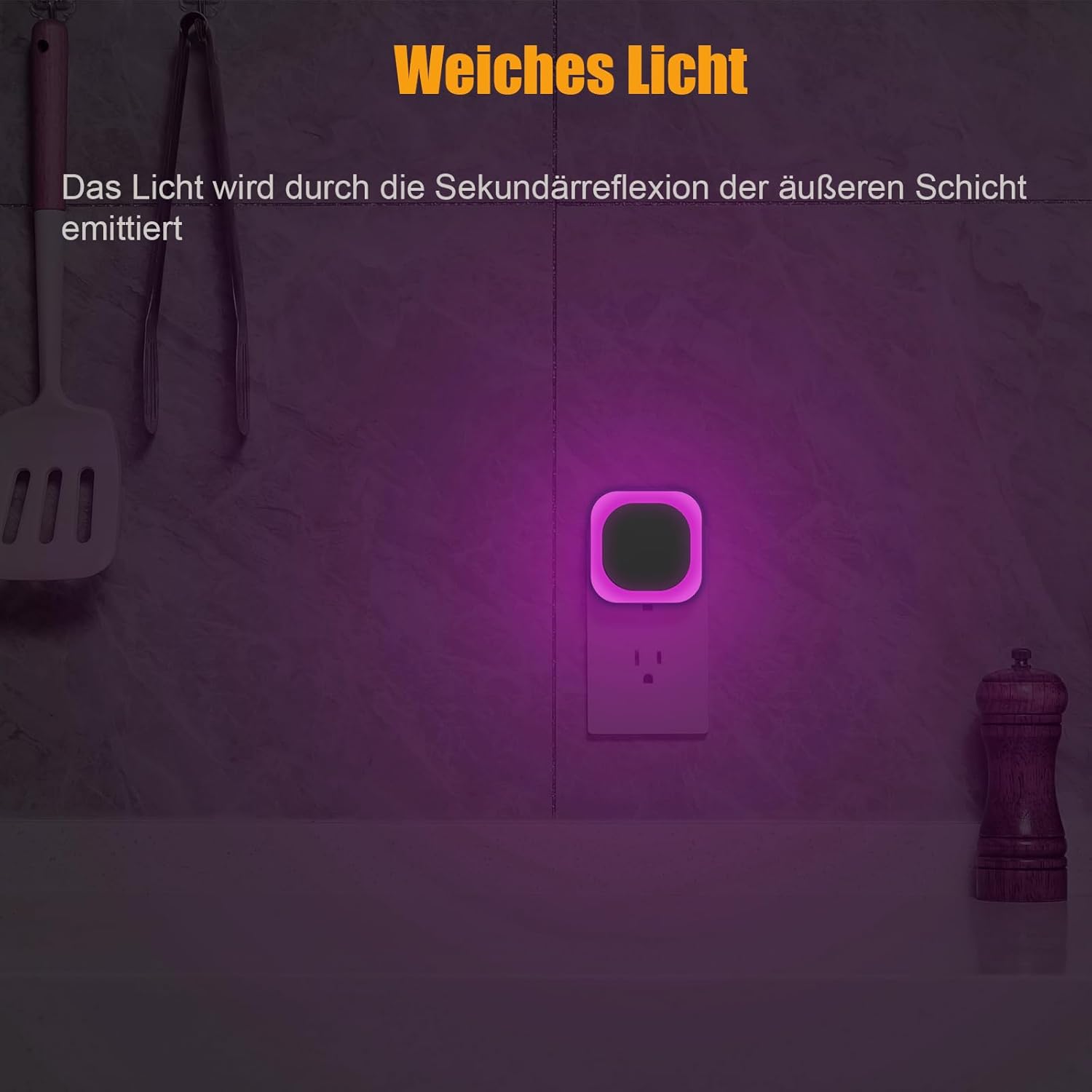 Thumbnail 3 de YUNLEX Nachtlicht Steckdose 2er-Set mit Dämmerungssensor, dimmbar und rosa – Sicherheit und Flair für Kinderzimmer
