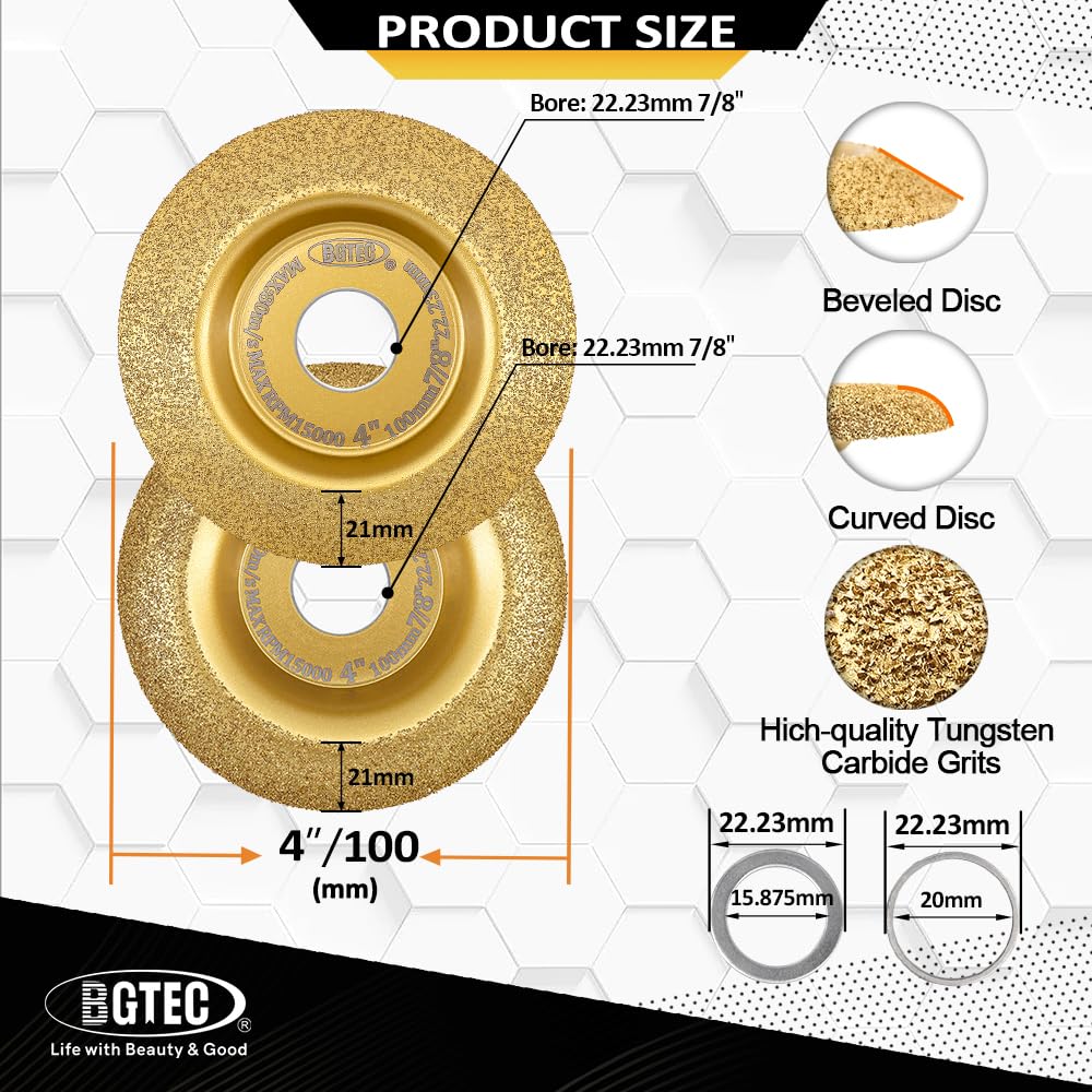 Detalle 2 de BGTEC Wood Grinding Wheel Set, 100 mm