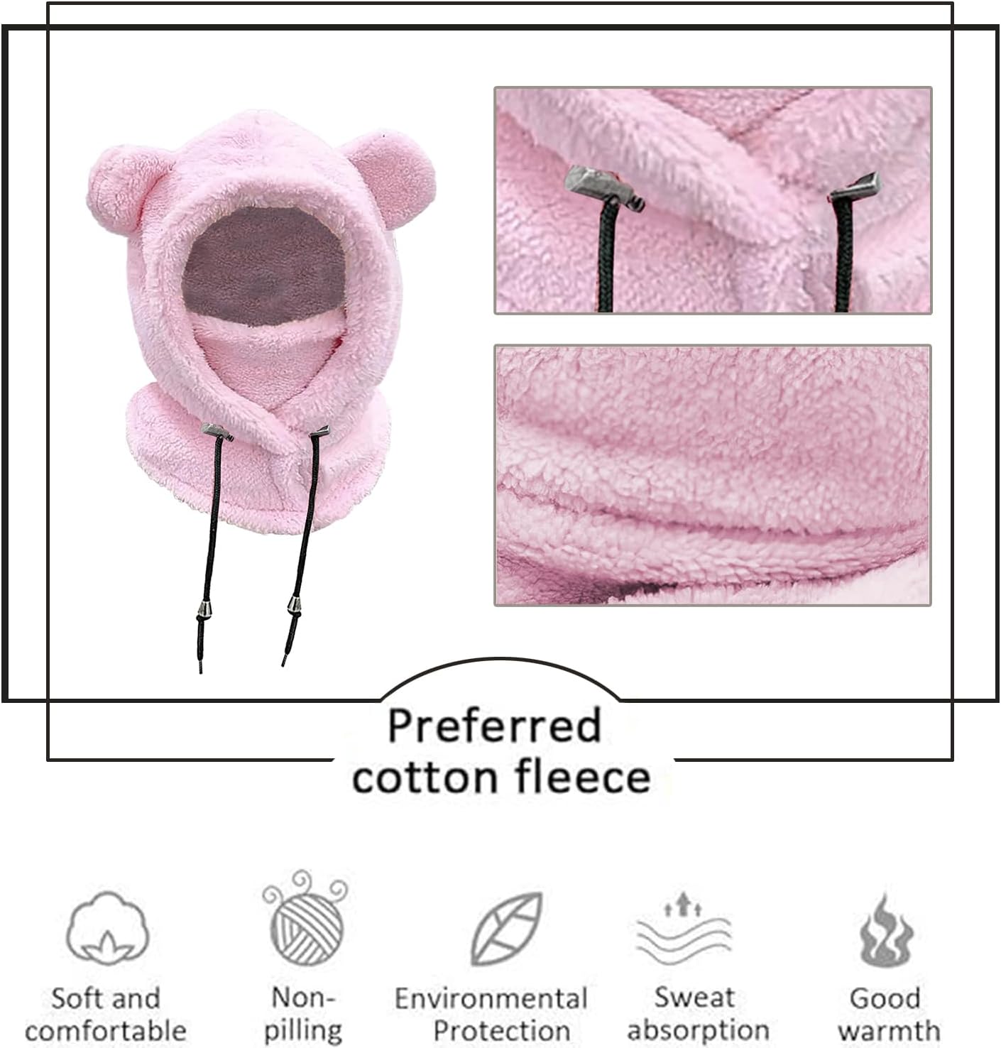 Thumbnail 5 de Crazy Bean 2-in-1 Kids Winter Hat and Scarf: Toddler Beanie with Bear Ears
