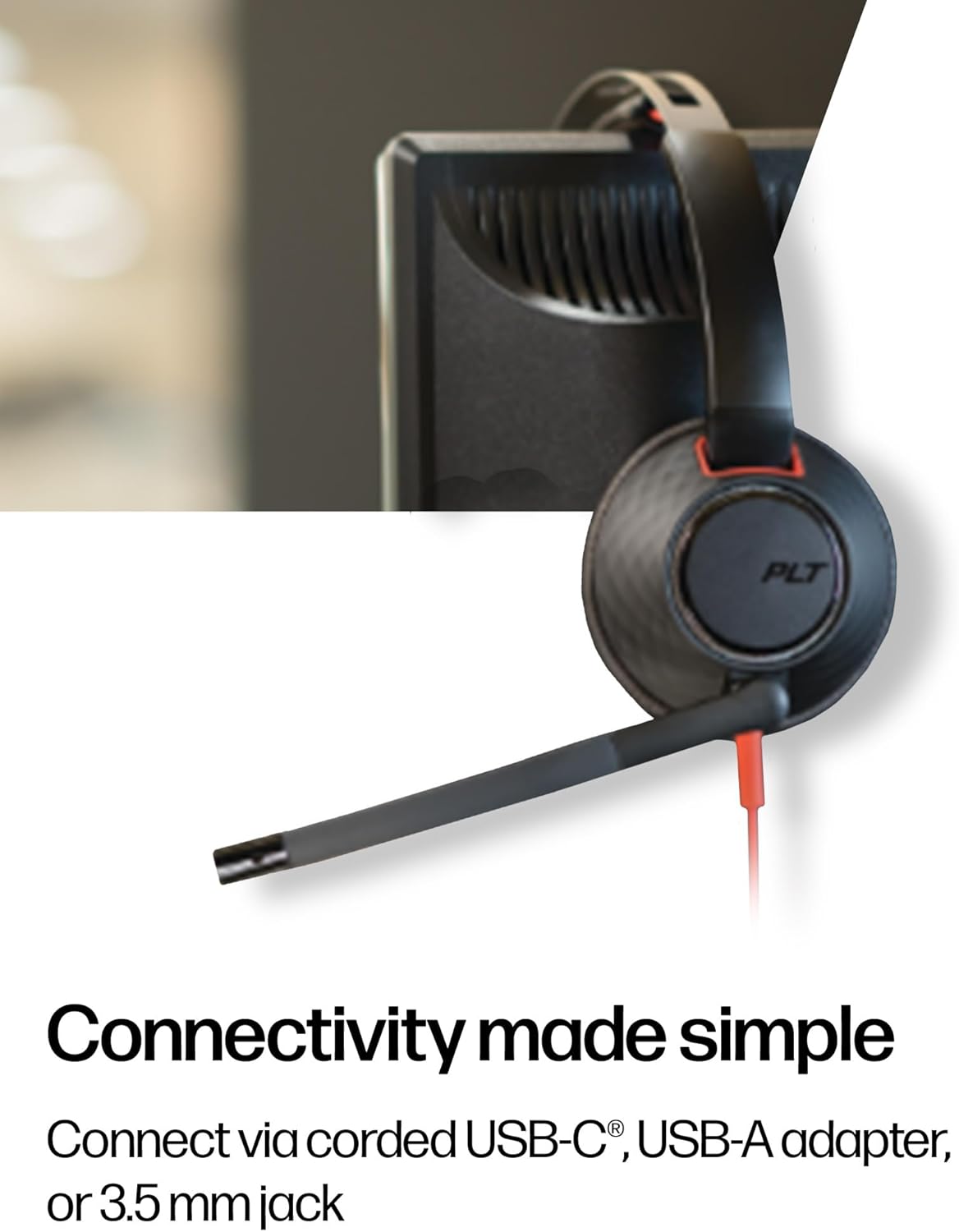 Thumbnail 4 de Poly Blackwire 5220 wired headset with noise-cancelling mic