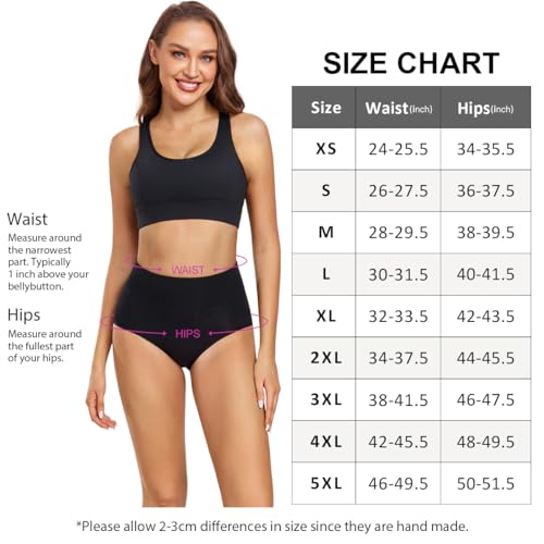 Thumbnail 6 de wirarpa Culotte Femme Coton Taille Haute - Lot de 5 Noir XL
