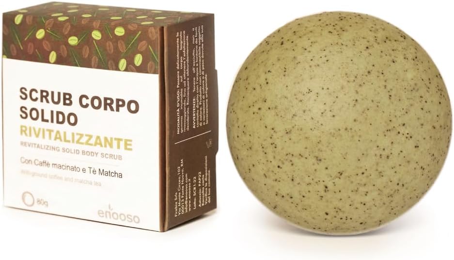 Gommage Corps Exfoliant Solide et Bio Revitalisant au Matcha et au Café – 100% Artisan, Vegan et Cruelty Free