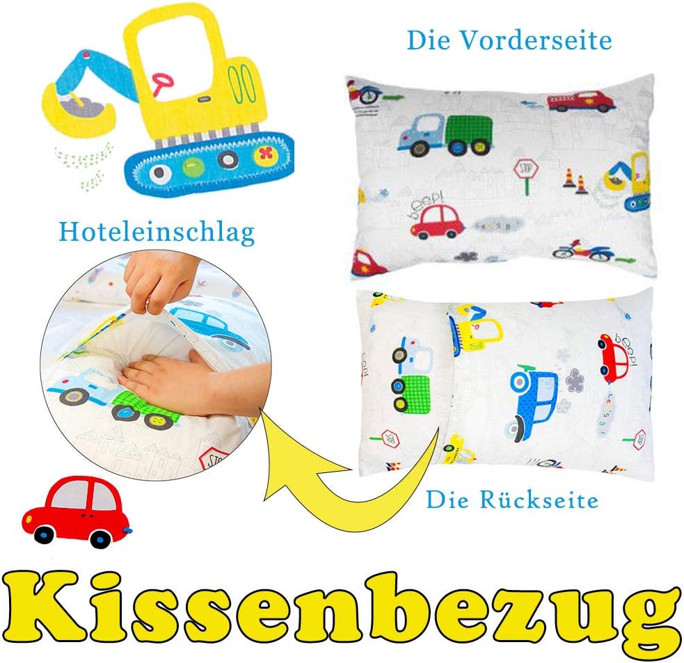 Thumbnail 3 de KEAYOO Kinderbettwäsche 100 x 135 cm aus 100% Baumwolle mit Autos-Muster (2-teilig)