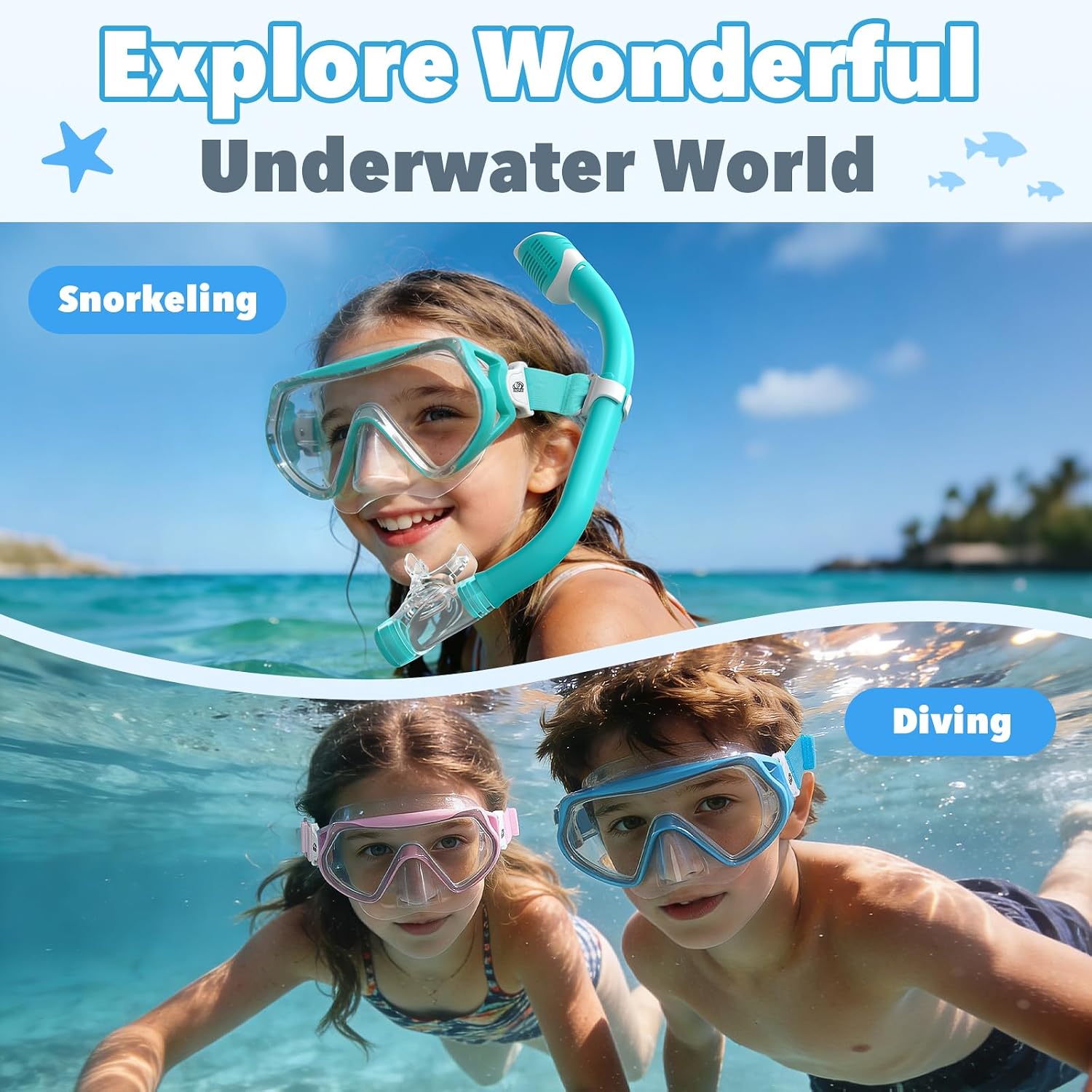 Thumbnail 6 de Kinder-Taucherbrille Findway 4-16 Jahre