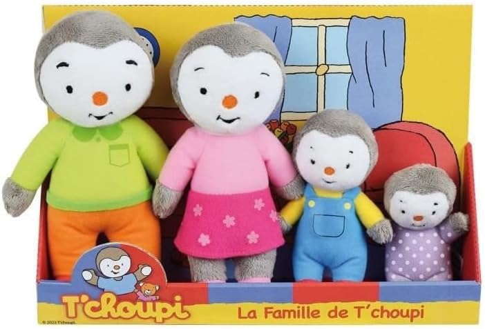 Detalle de Jemini 024229 T’Choupi-familieset met 4 polyesterknuffels
