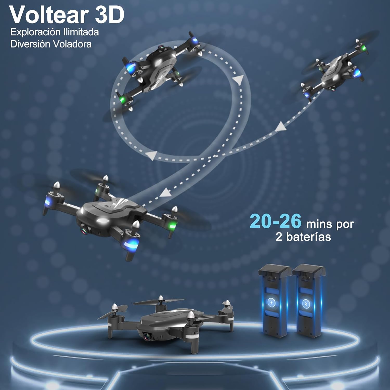 Detalle de Wipkviey T26 Drone con Cámara 1080P HD 26 mins