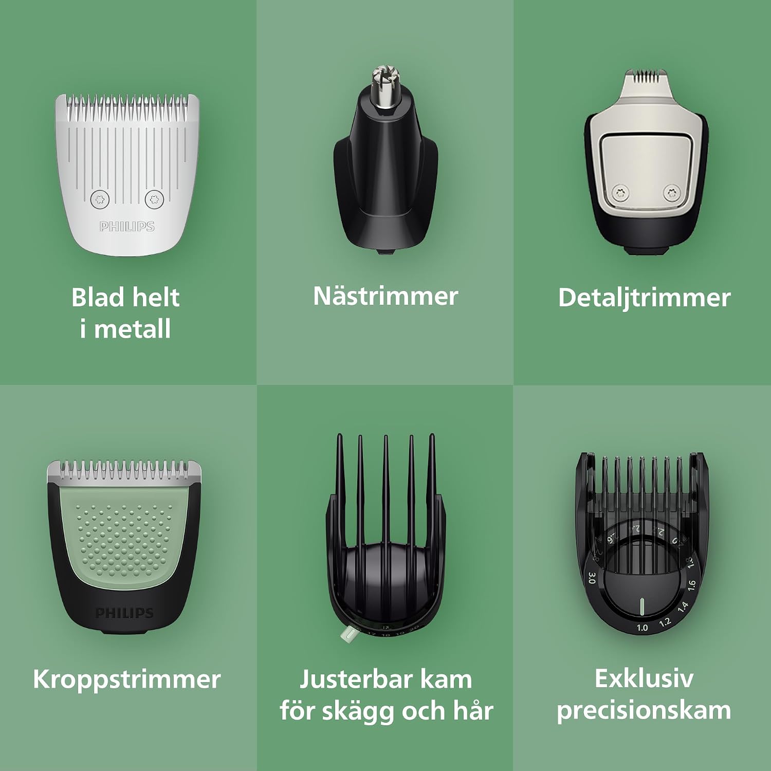 Detalle 2 de Philips Multigroom 7000 MG7931/15 – allt-i-ett-trimmer med 16 tillbehör
