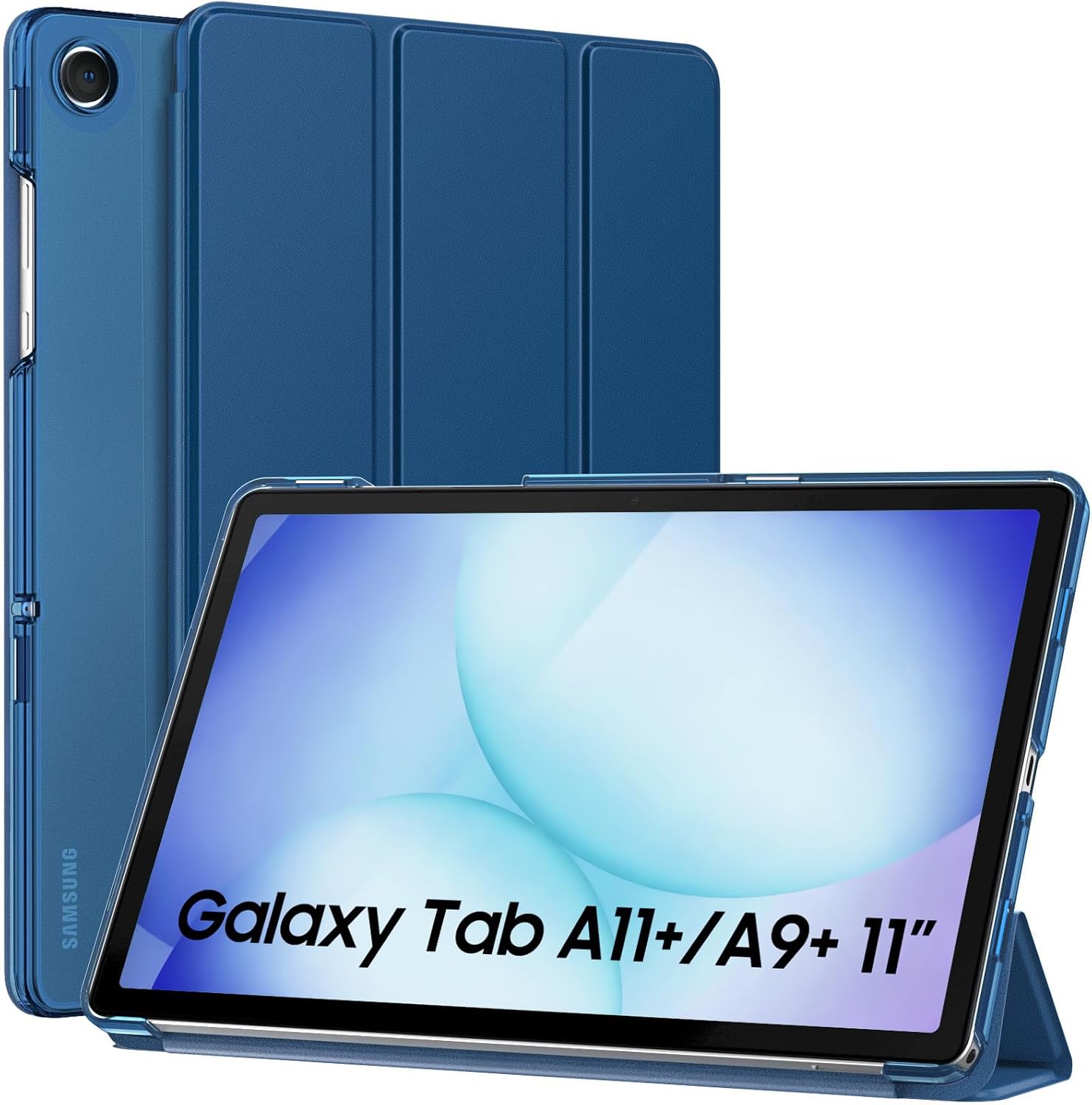 Detalle de MoKo Schutzhülle für Samsung Galaxy Tab A11+ / A9+ 11 Zoll (2025/2023) – schlanker Ständer, durchscheinende Rückseite, HARTE PC-Rückseite