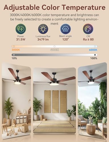 Thumbnail 5 de Aigostar Ventilador de Techo con Luz 52" – Luz LED, Motor DC Reversible y Control remoto