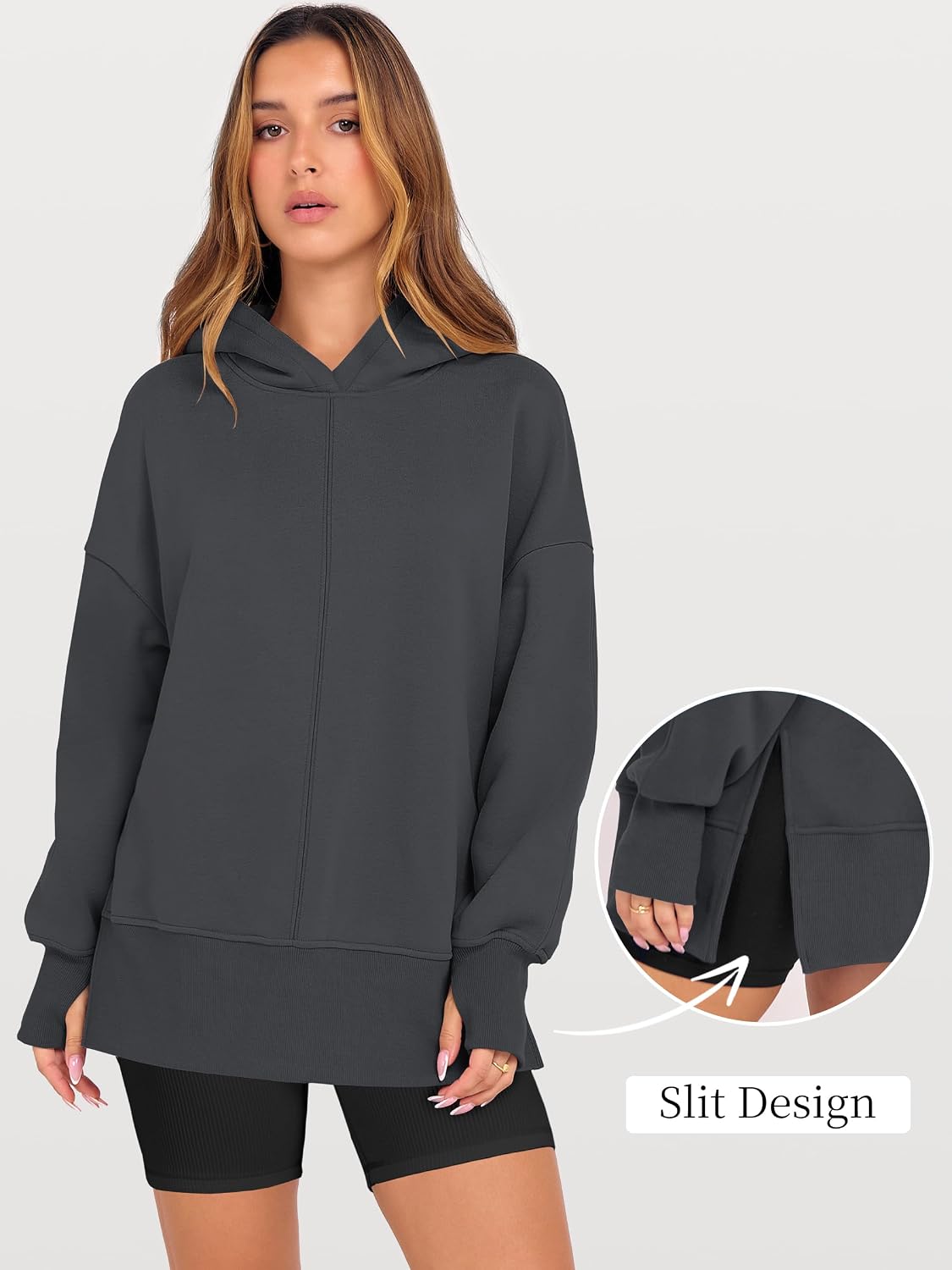 Thumbnail 6 de ANRABESS Women's Oversized Hoodie Sweatshirt 🤎 (But must include only one line with emoji).