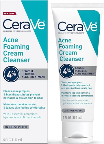 Detalle de CeraVe Foaming Acne Cream Cleanser with 4% Benzoyl Peroxide (5oz)