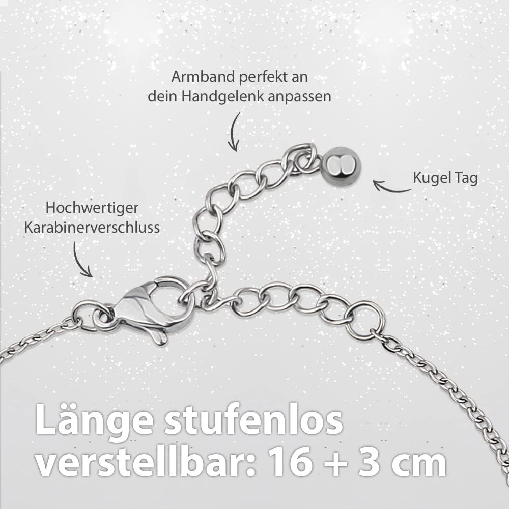 Thumbnail 4 de BONNYBIRD BonnyWorld wasserfestes Weltkugel-Armband aus Edelstahl (Silber, Gold & Roségold)