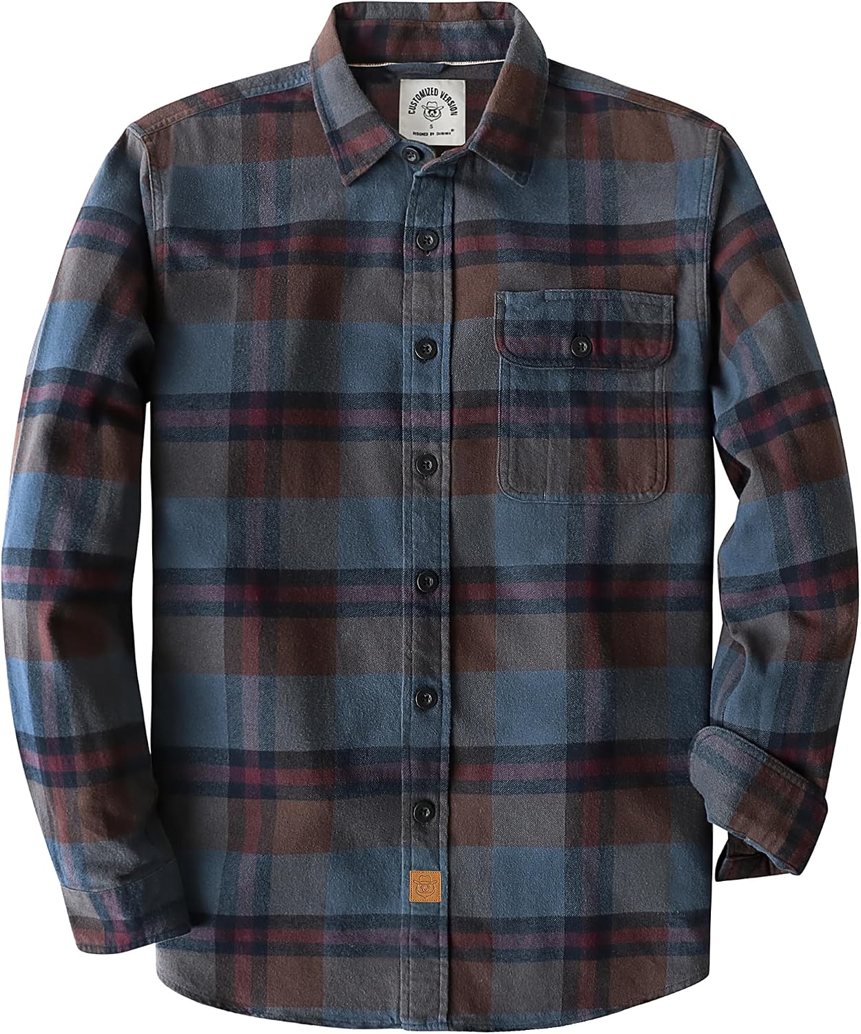 Thumbnail 6 de Dubinik 6 oz Flanellhemd Herren – kariertes Langarmhemd mit Button-Down, Regular Fit