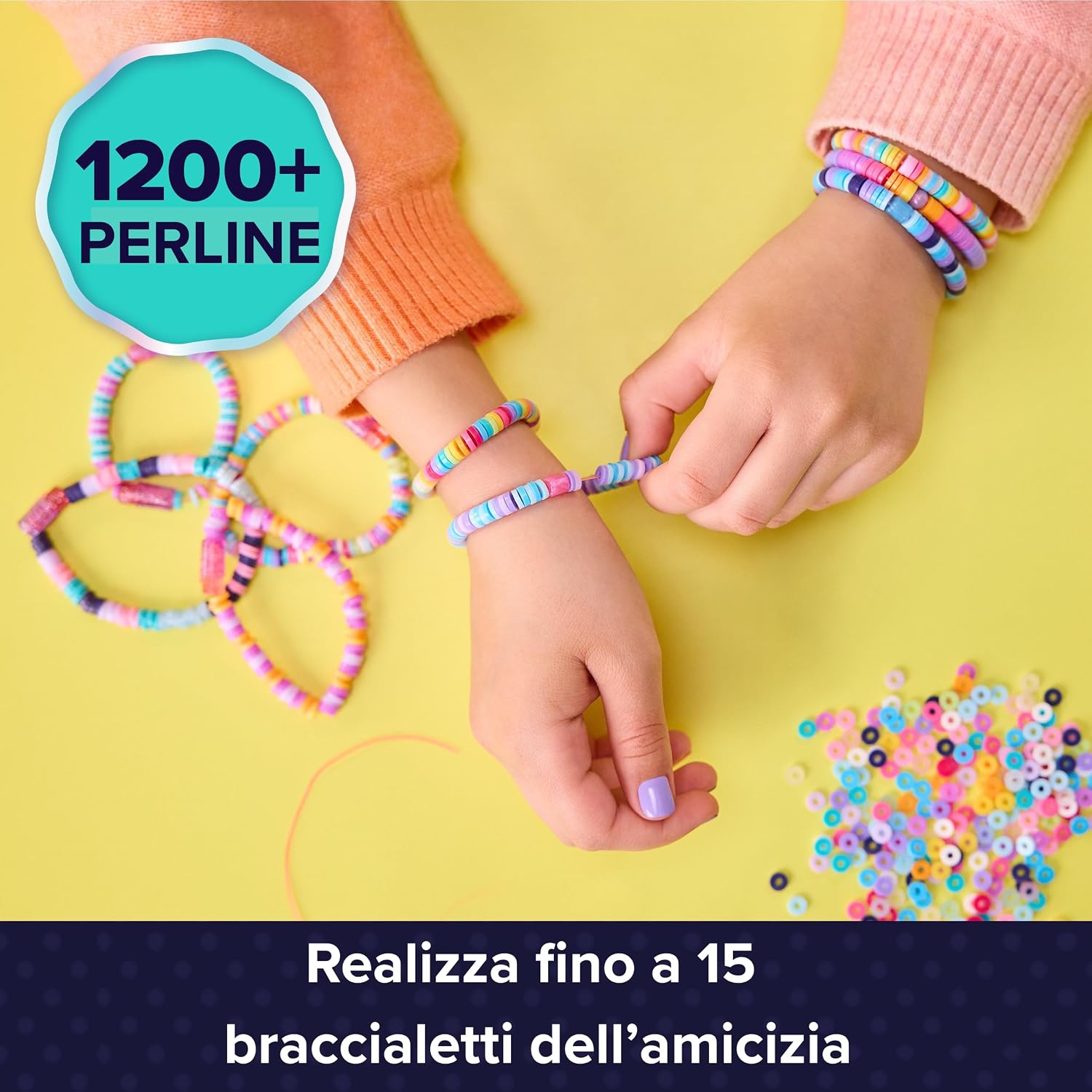 Detalle de Cool Maker: Macchina dei Braccialetti Heishi dell'Amicizia + Penna Impila-Perline – Kit completo per 15 braccialetti