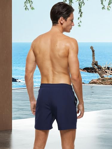 Detalle de Arcweg Bañadores Hombres Pantalones Cortos con Forro y Cintura Ajustable – Verano Azul Marino (EU L)