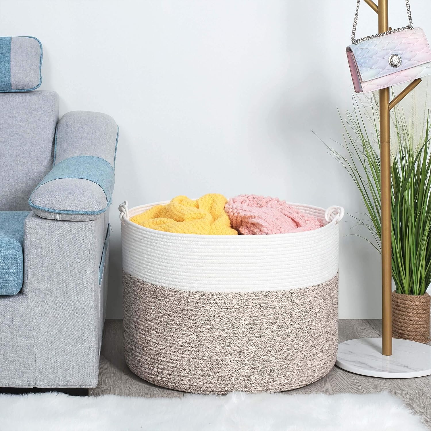 Detalle 2 de MINTWOOD Cotton Rope Storage Basket 22 x 16 in