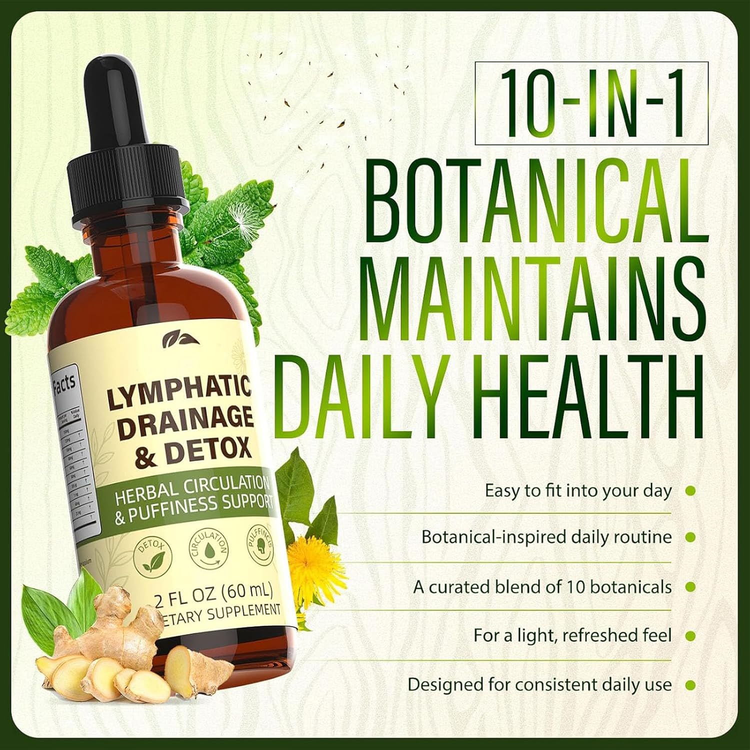 Detalle de BiFiLabs Lymphatic Drainage Drops Body Oil, Unscented, 60 mL