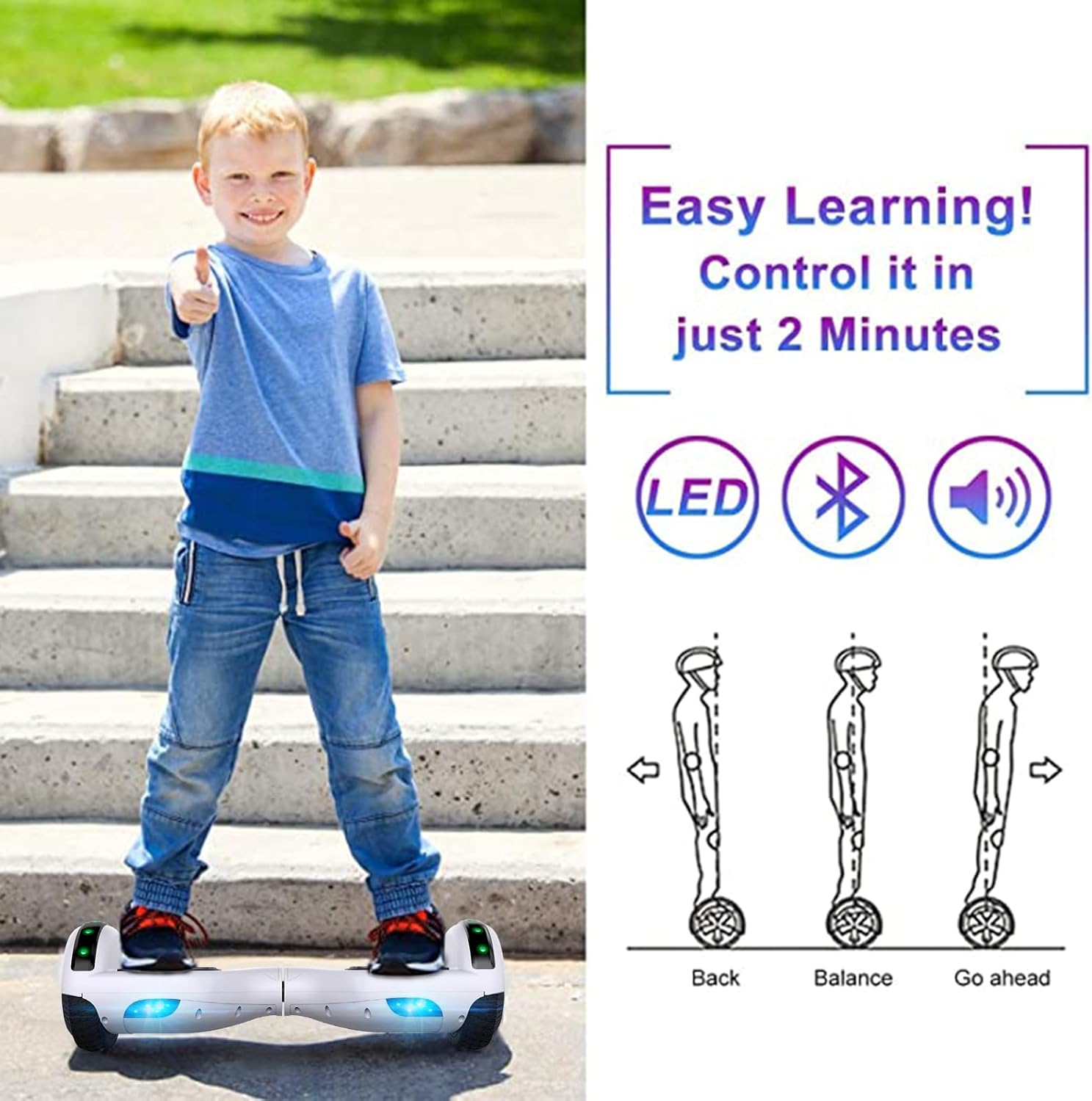 Thumbnail 3 de Hoverboard per bambini con altoparlante Bluetooth