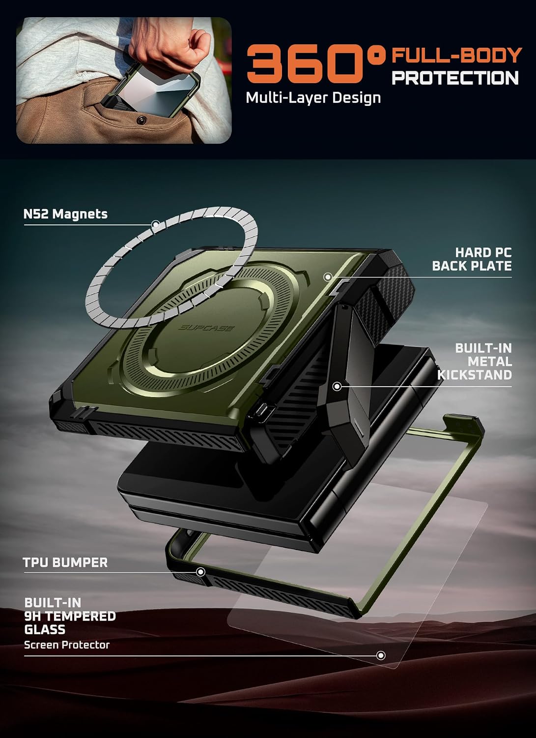 Thumbnail 6 de SUPCASE Galaxy Z Flip7 rugged case with stand
