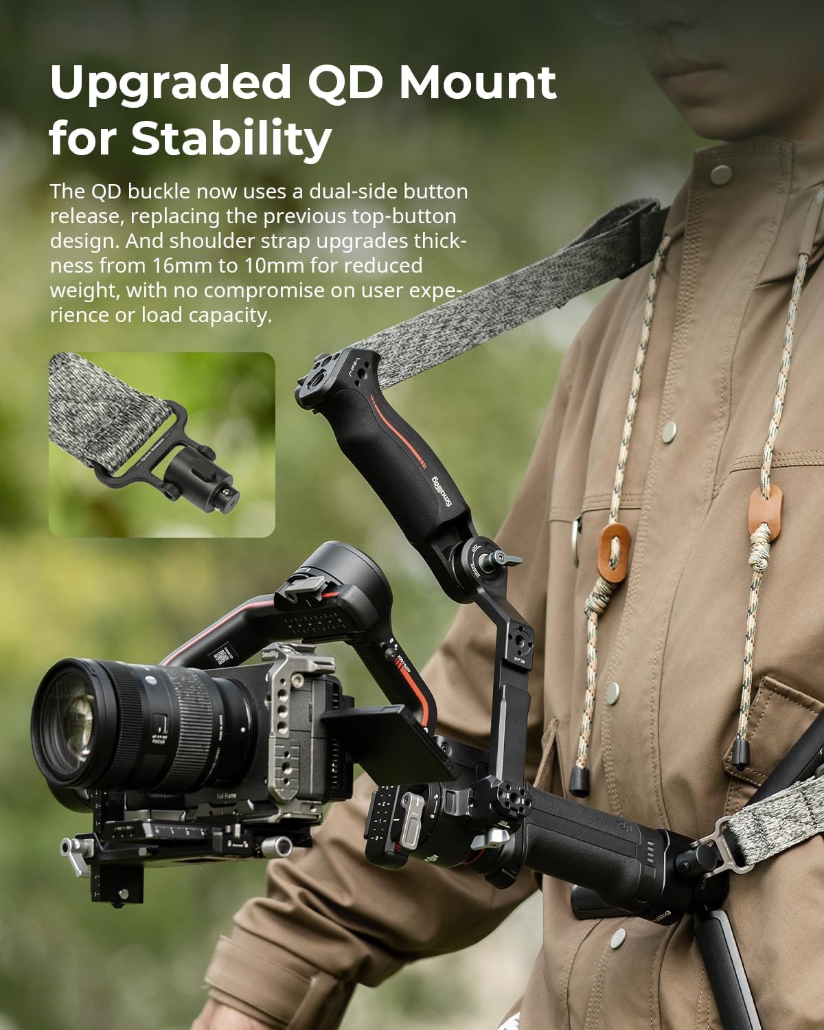 Detalle de SMALLRIG RS3 RS2 Bandoulière soulageante 30 kg