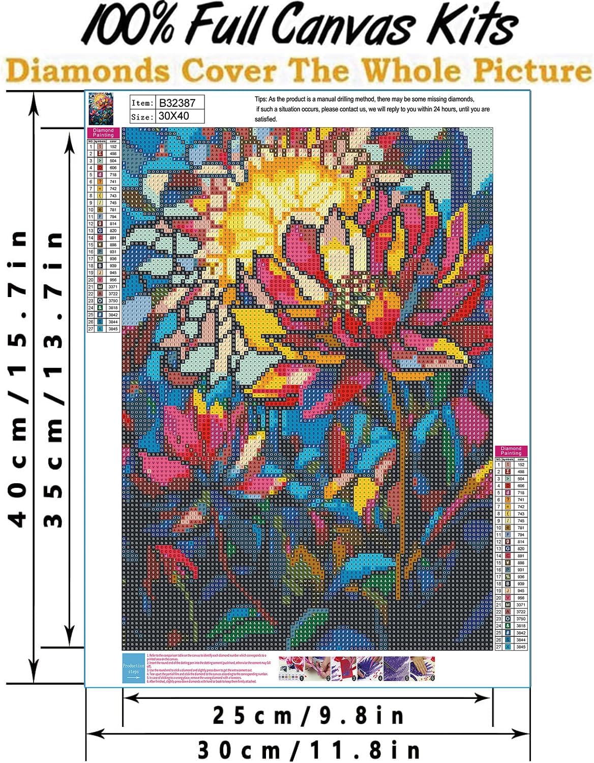 Thumbnail 1 de Jieyisier Diamond Painting Set für Erwachsene – Blume, 16x20 Zoll (Diamant Malerei zum Selbstgestalten)